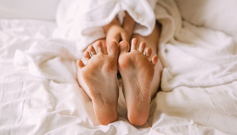 A fungal infection most commonly affects the feet